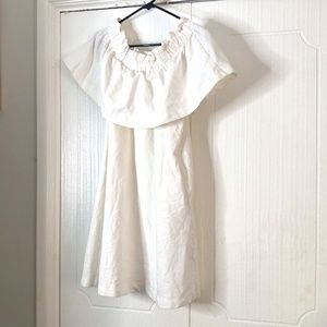 H&M White Off-Shoulder Ruffle Dress